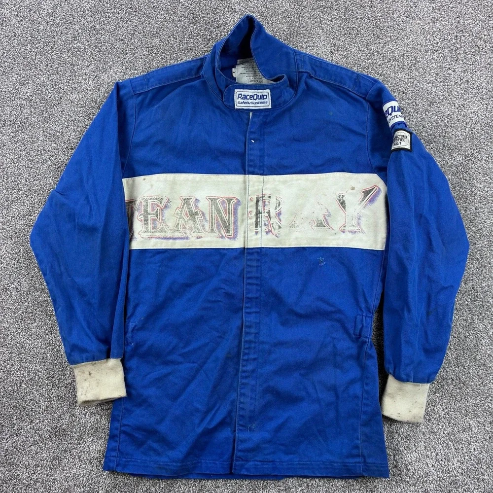 Racequip Racing Jacket Mens Small Blue Team Ray Auto Racing Safety